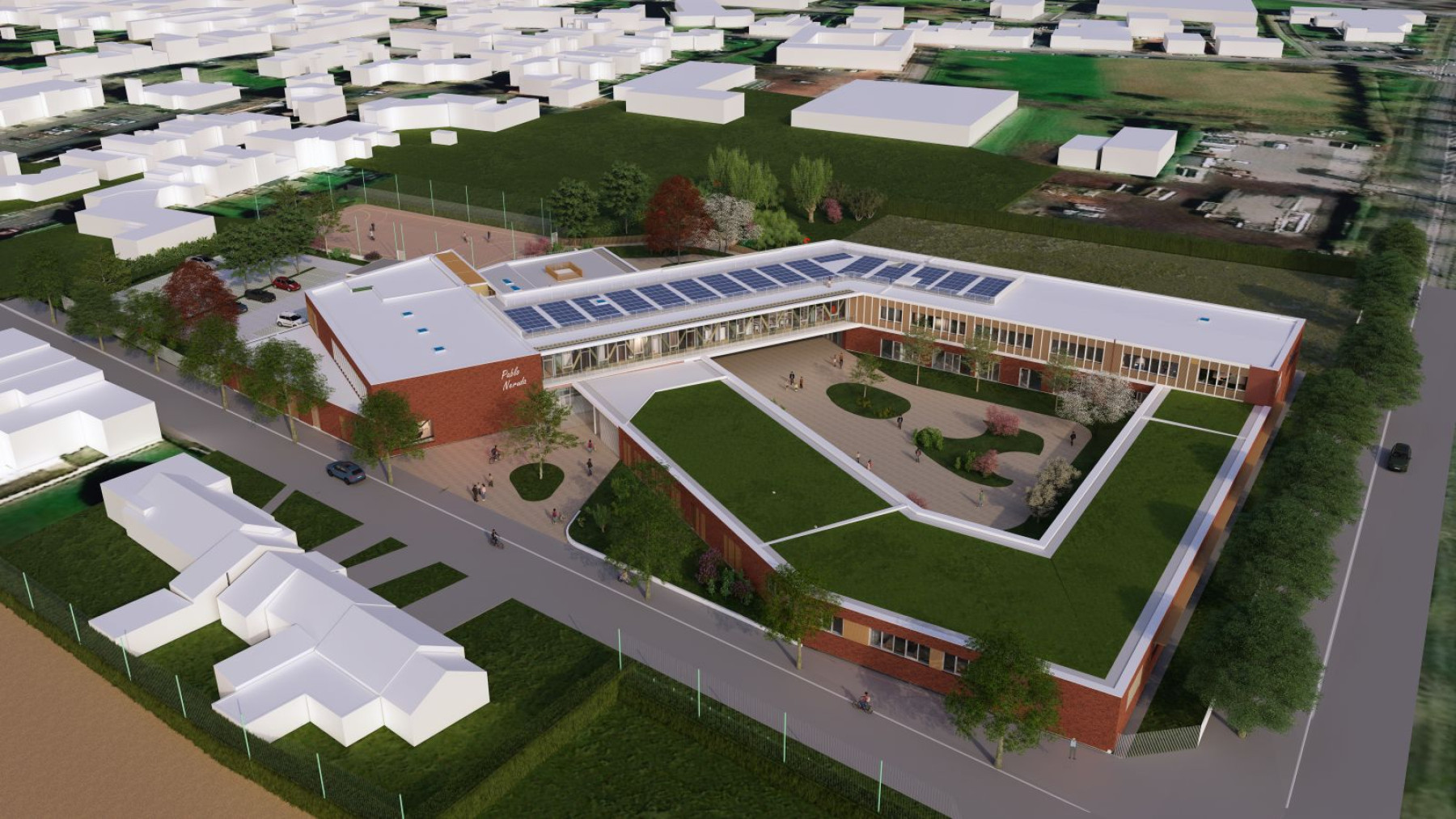 Les travaux de reconstruction du nouveau collège Pablo-Neruda à Wattrelos